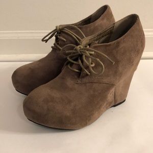 Charlotte Russe Lace-up Platform Wedge Booties